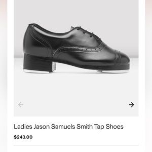 Bloch Black Jason Samuel Smith 6.5 Tap Shoes, Worn for 1 Show